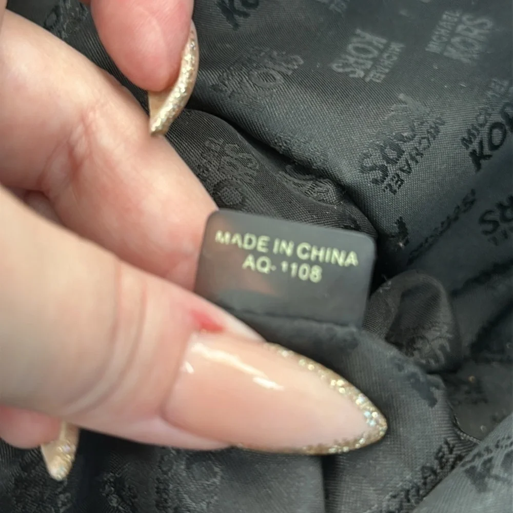 Michael Kors Black Leather Pebbled Gold Chain Shoulder Bag
